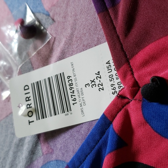 Torrid Studo Knit Flutter Sleeve Multi Heart Mini Dress - Picture 7 of 10